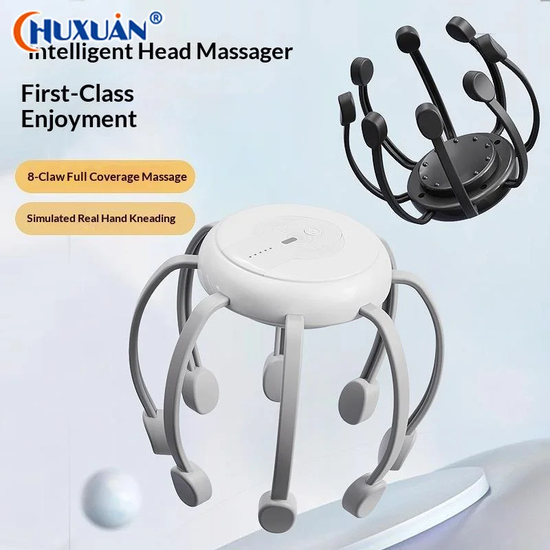 Q Electric Scalp Massager Head Massage Machine Intelligent Vibrating Stress Relax With 5 Modes 360 Degree Hair Massager