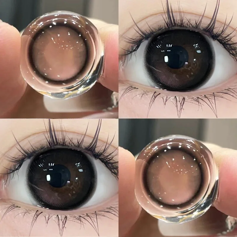 DuoXiu 1Pair Color Colour Contacts Lenses Korea Natural Big Eye Brown Lenses Black Beauty Pupil Makeup Lenses Fast Shipping