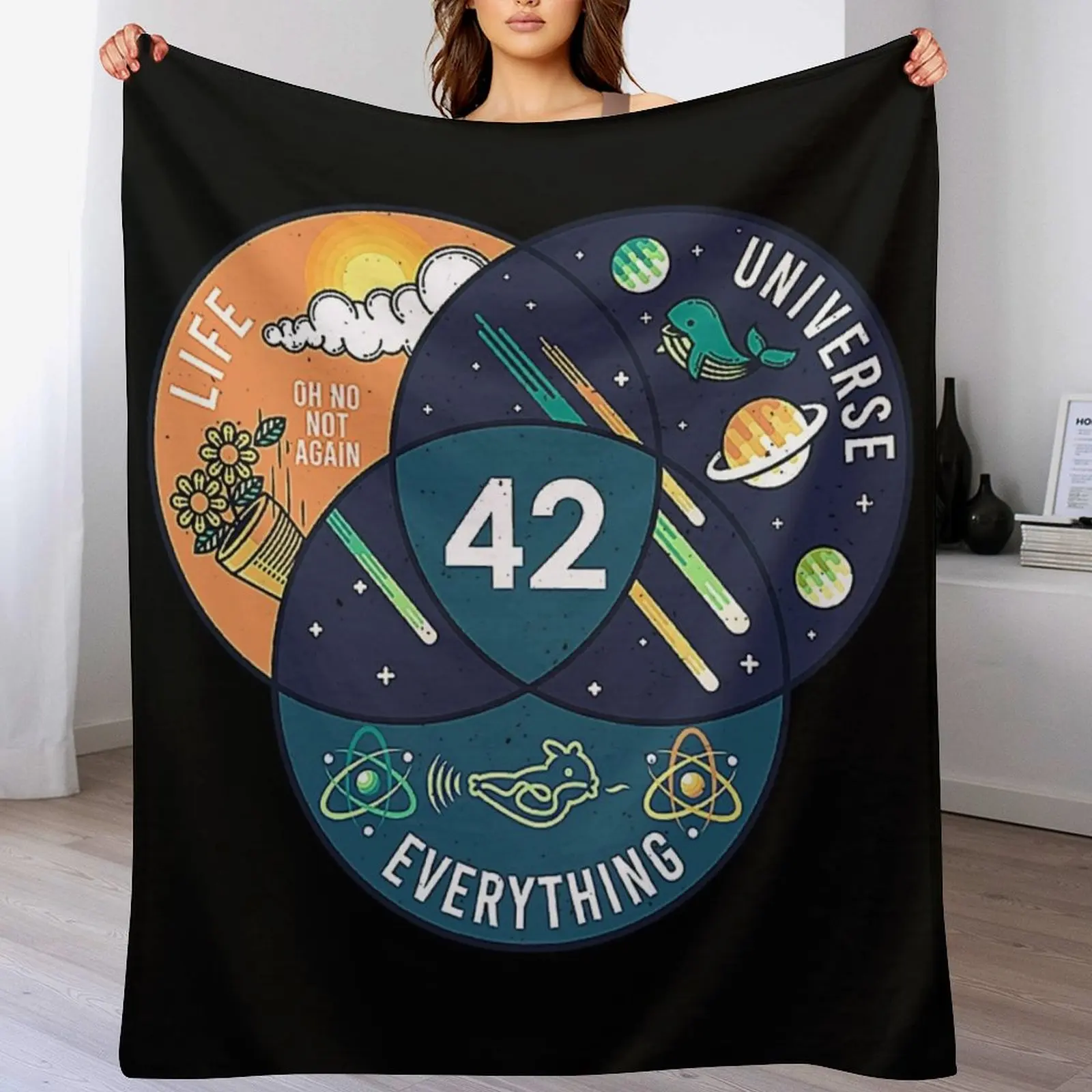 

42 Answer to Life Universe and Everything Throw Blanket christmas gifts Plaid on the sofa Tourist Bed covers Blankets