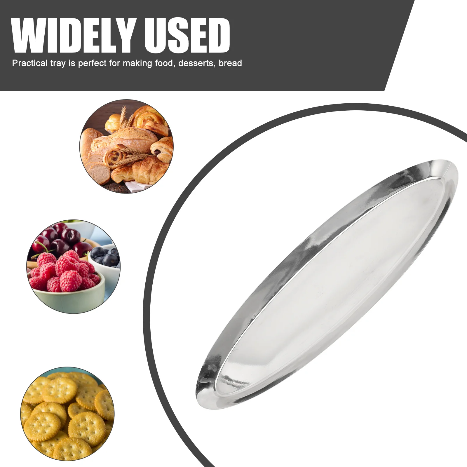 

Stainless Boat Tray Oval Food Serving Plate For Picnic Bbq Dessert Fruit Storage Tray Decorative Metal