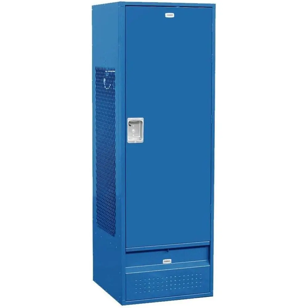

24-Inch Deep Blue Metal Locker with Stand Gear, 6-Foot High, Unassembled