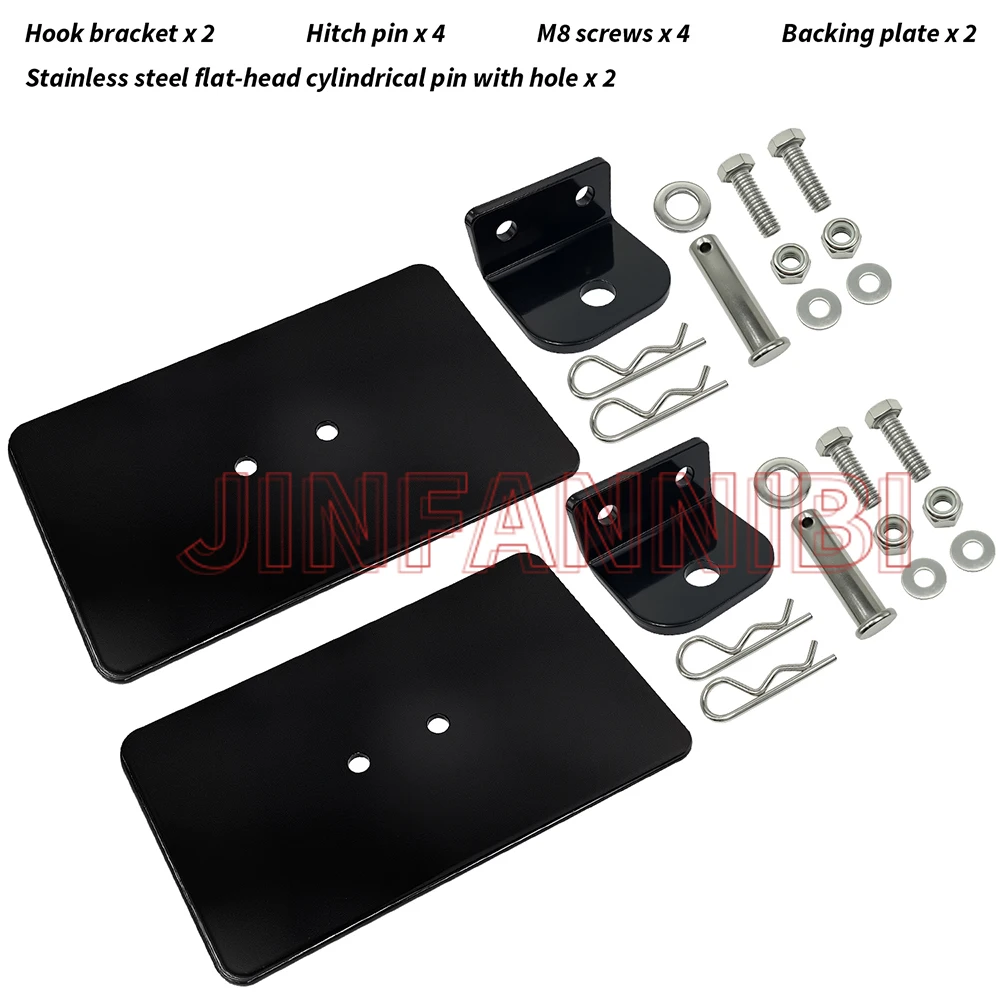 2PCS Rear Sled Tow Hitch Receiver Universal Kit For Most Utility Sleds