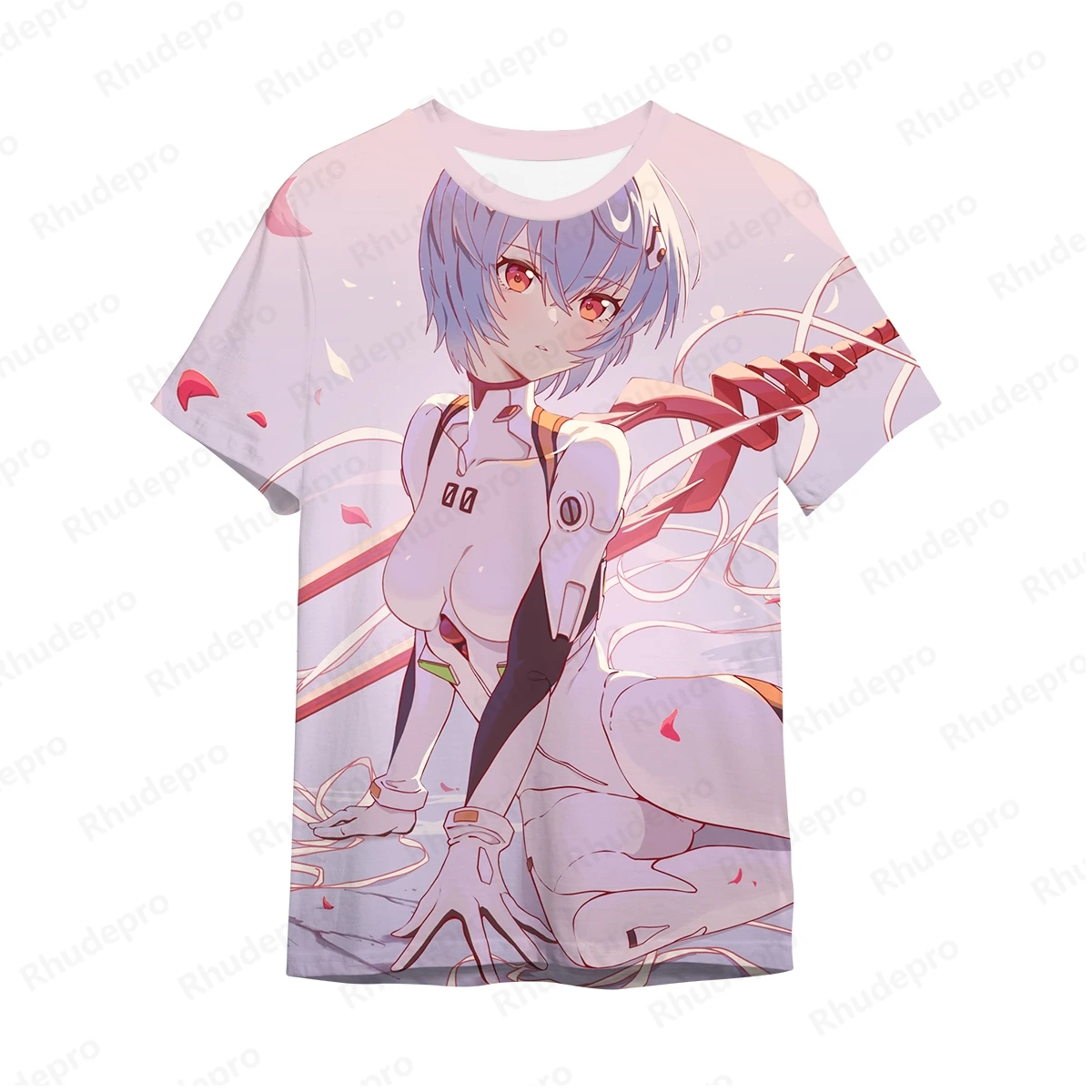 T-shirt masculina estampada, roupa Neon Genesis Evangelion, moda infantil, tendência Super Saiya, alta qualidade, 100 a 5XL, Y2K, 2024