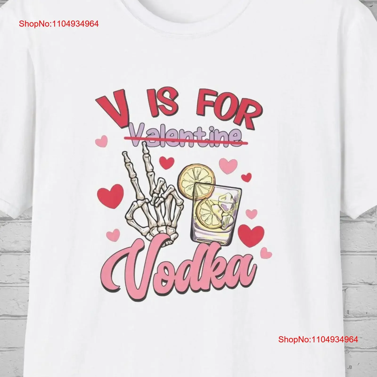 

Funny Anti Valentine's Day Softstyle T Shirt V is For Vodka Him Her Sarcastic Humorous vintage Washed Unisex streetwear graphic