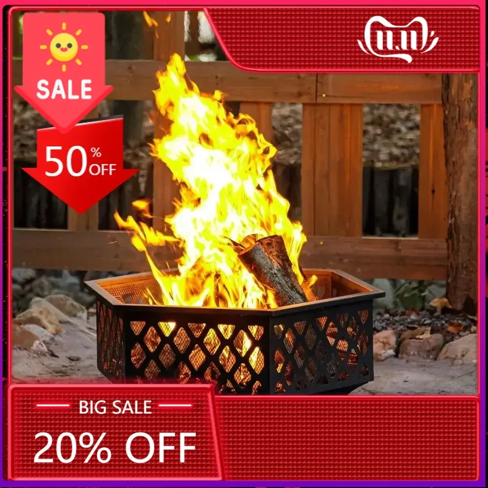 

Бестселлер: Шестиугольный уличный очаг на дровах (33 дюйма) для патио, двора и кемпинга, в отделке под античную бронзу