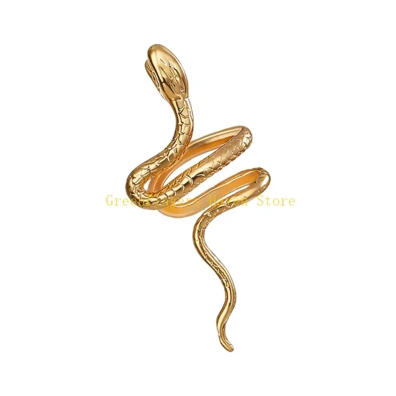 F68D Easy To Wear None Piercing Beautiful Ear Jewelry In Snake Design Suitable For A Bold And Unique Statement Women Girls Use