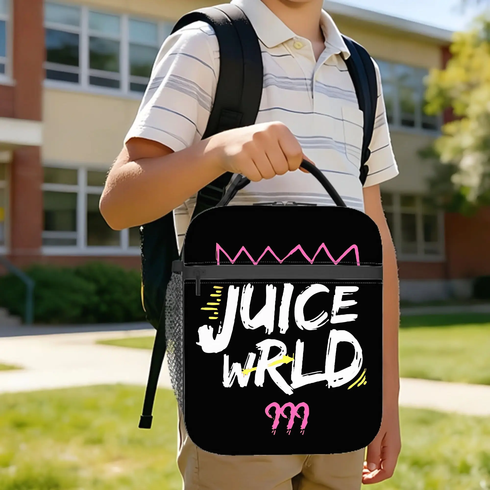 Juice Music Wrld Insulated Lunch Bag High Capacity Lunch Container Cooler Bag Lunch Box Tote College  Picnic Food Storage Bags