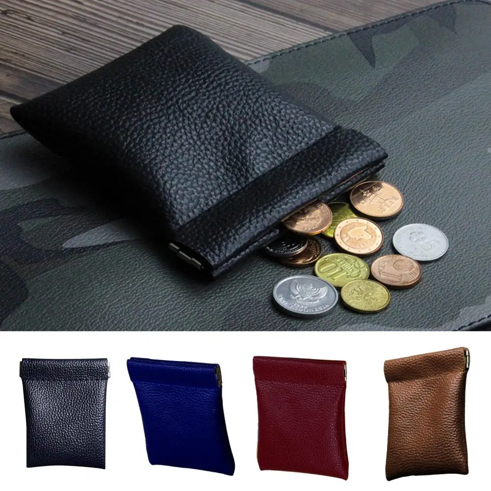 Cosmetic Bag Self-closing Compact Lipstick Bag Artificial Leather Key Wallet Bag Easy Clean Versatile Lipsticks Holder Case