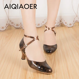 Authentische lateinische Tanzschuhe für Frauen, Tango und Petersilie, hohe soziale Sozientanzsohlen, geschlossener Fuß 10 Hauptverkäufe geschlossene Tanzschuhe - №4