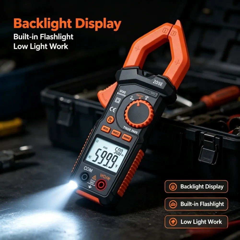 1Pc 6000 Counts Digital Clamp Meter True NCV Detection AC DC Current Tester For Electrical Wire Measurement Tool