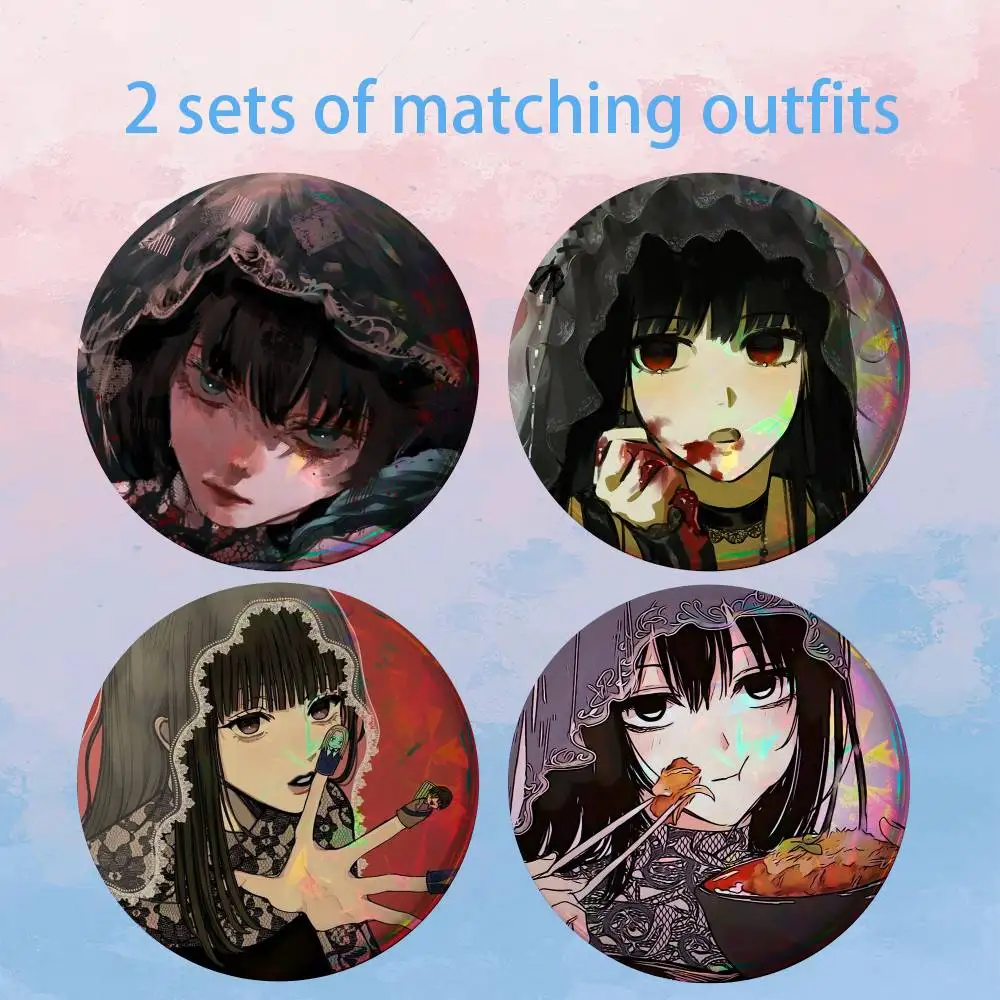 Anime Misaka M-Mikoto 2 piece set Badges On Backpack Jacket Cartoon Round Brooches Acrylic Button Pins Collection Gifts