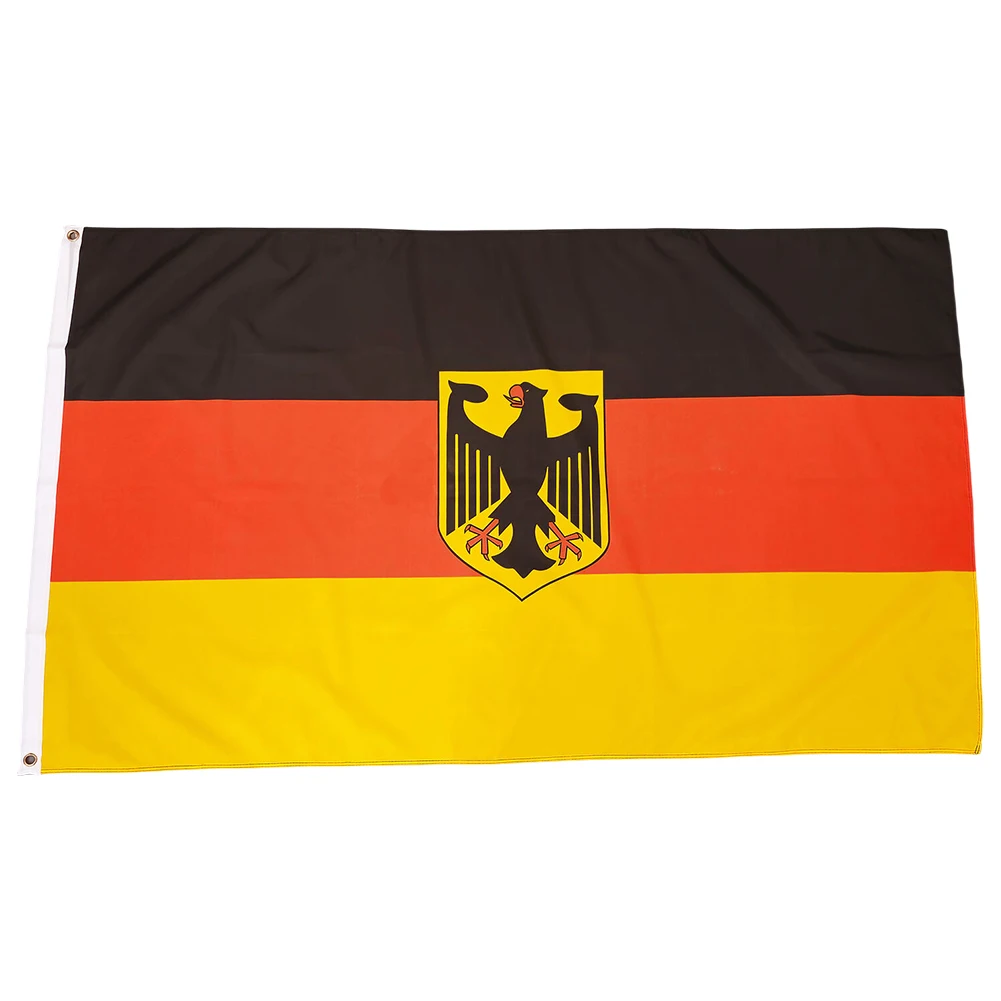 Large Germany Eaglehawk Flag Polyester German Deutschland Flying Banner with Metal Eyelets Coat of Arms Eagle Flag 90x150cm