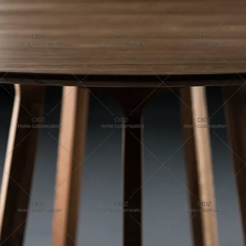 North American Black Walnut Dining Table Nordic Solid Wood Round Table for Home Small Apartment Simple Modern Kitchen