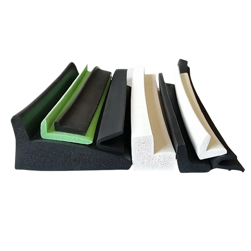 Custom L-Shape EPDM Foam Rubber Sealing Strips, Edge Enclosure, Collision Avoidance,Thermal Insulation and Soundproofing, Black