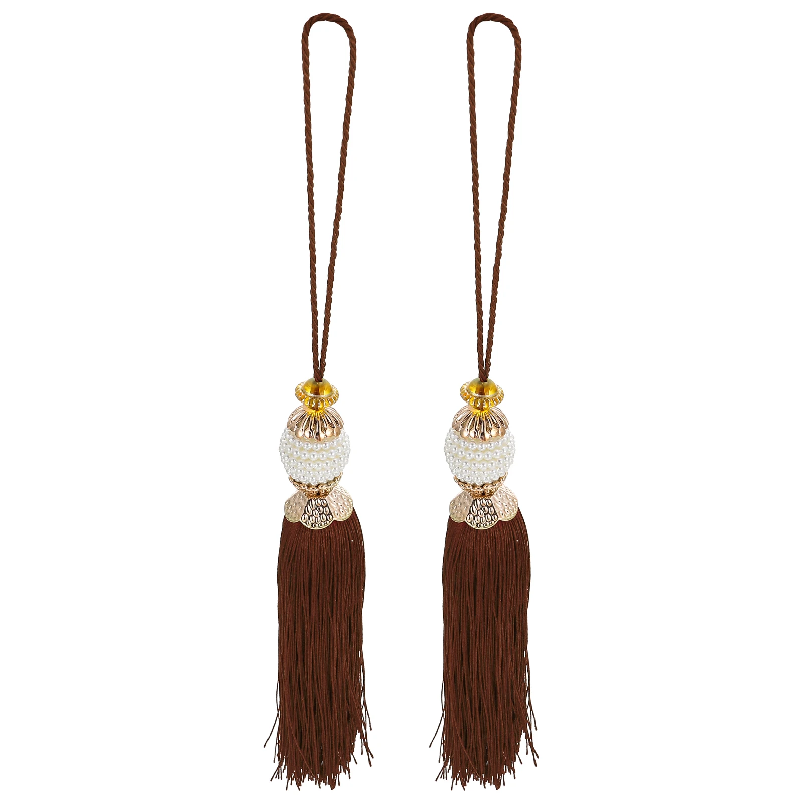 

2 Pcs Tassel Hanging Fringe Curtain Tassels for Drapes DIY Accessories Vertical Polyester Household Crafting