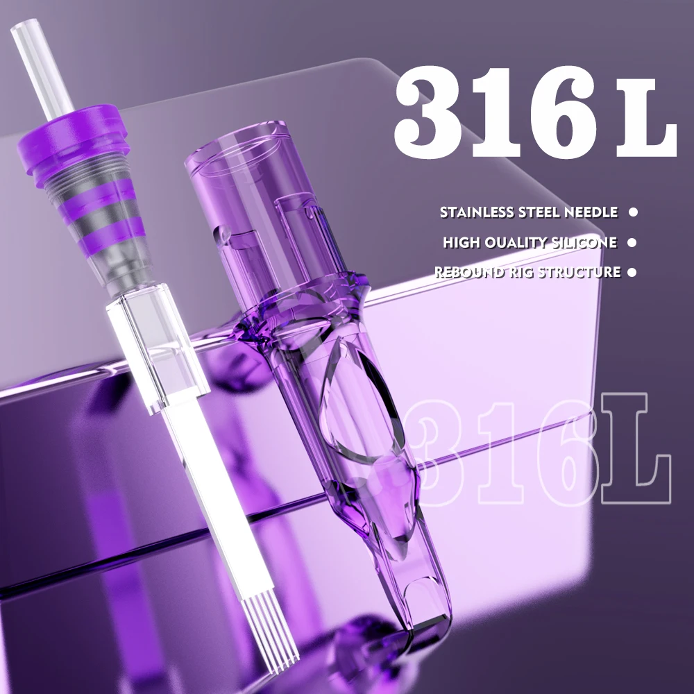 Goldplume 50Pcs Mixed Tattoo Needles Set - Contain 1Rl/3Rl/5Rl/7Rl/9Rl Multiple Models - Security Cartridge Needles Professional Tattoo Equipment