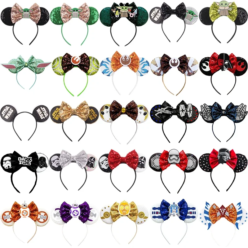 

Cute Grogu Yoda Headbands For Women Disney STAR WARS Hairband Girl Rebel Alliance Ears Hair Accessories Kid Darth Vader Headwear