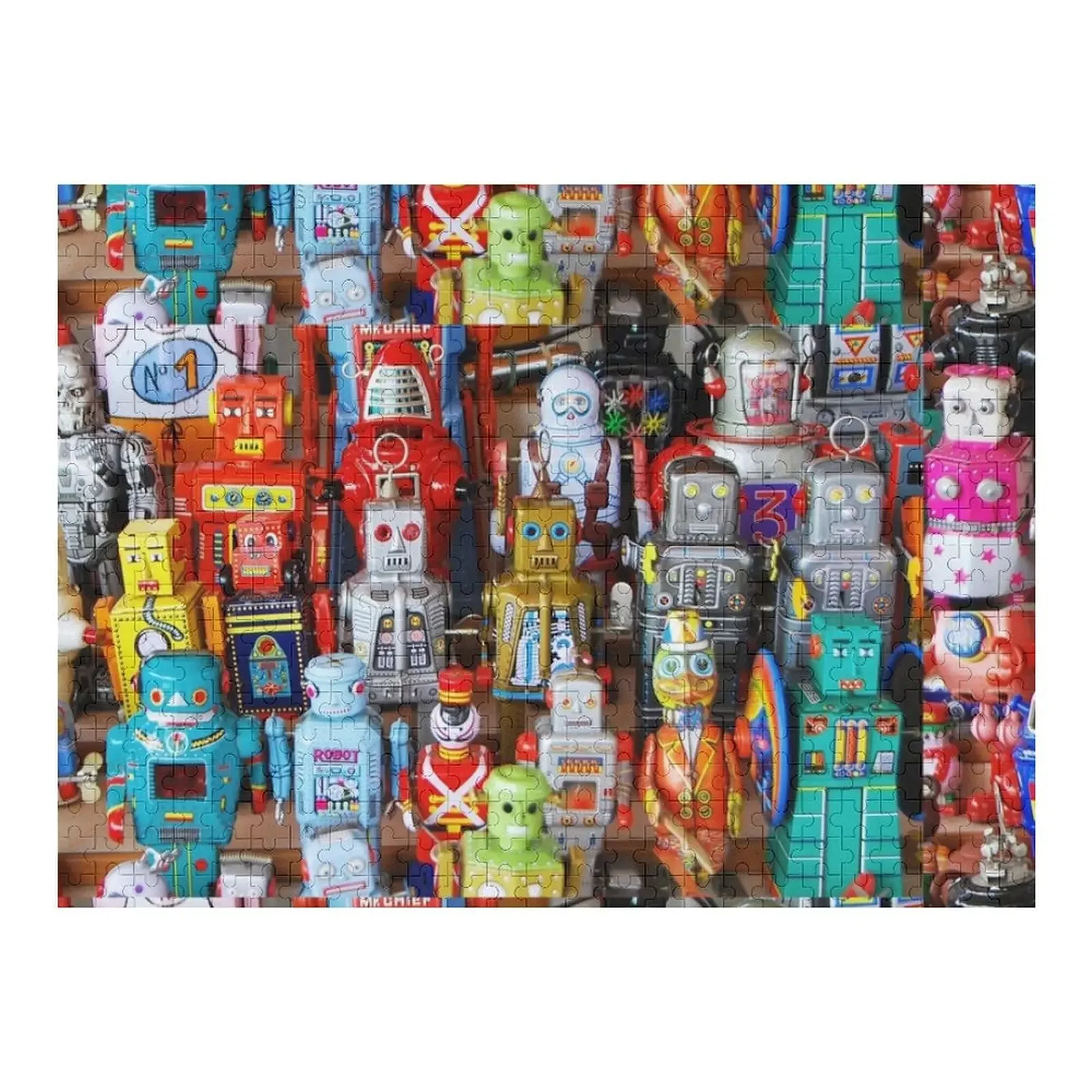 

Tin Robot Toys Jigsaw Puzzle Wood Adults Wooden Boxes Puzzle