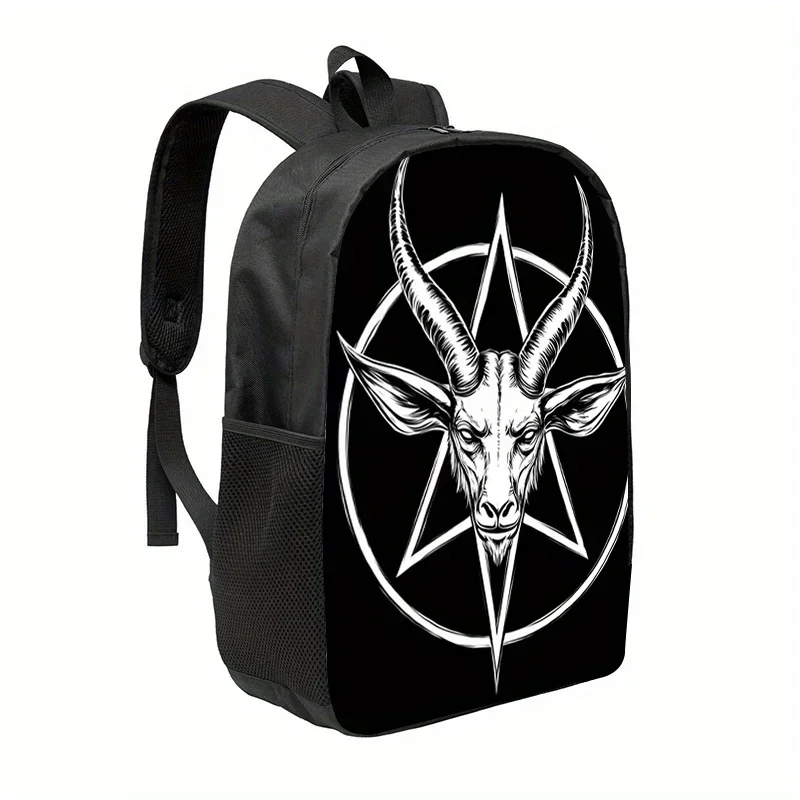Custom Bag Pentagram Baphomet (4) Laptop Bag Printed Backpack, Men's Outdoor Sports Backpack Hiking Backpack, Camping, Casual Pa