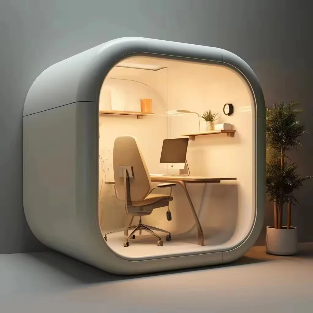 Modern Design Steel Soundproof Office Pod Acoustic Phone Booth Modular Prefabricated Privacy Meeting Pod for Office Building