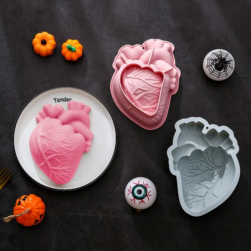 

Heart Shape Silicone Cake Mold, Baking Tray, Chocolate Mold, Halloween Day Decoration Accessories, 6 Inch