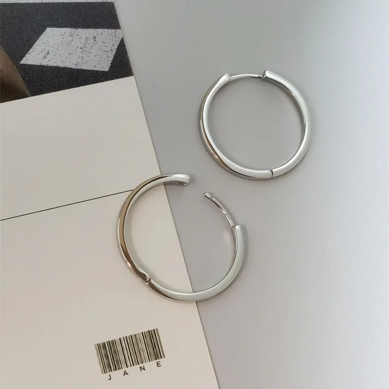 925 Sterling Silver Hoop Earrings for Women, Geometric Design, Minimalist and Stylish