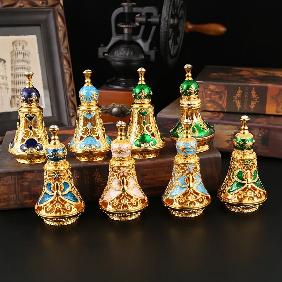 Middle East Glass Perfume Bottles Exquisite Home Decor Handicraft Arabic Essential Oil Bottle Empty Bottle Perfume Jar Gift