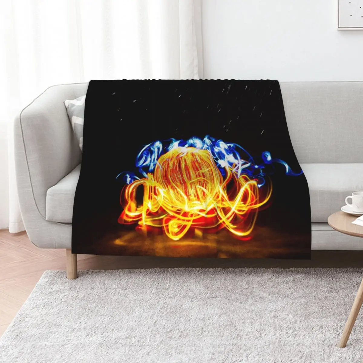 

Ball of Fire meets Flinders Ranges Throw Blanket Large Personalized Gift Soft Plaid Decorative Throw Blankets