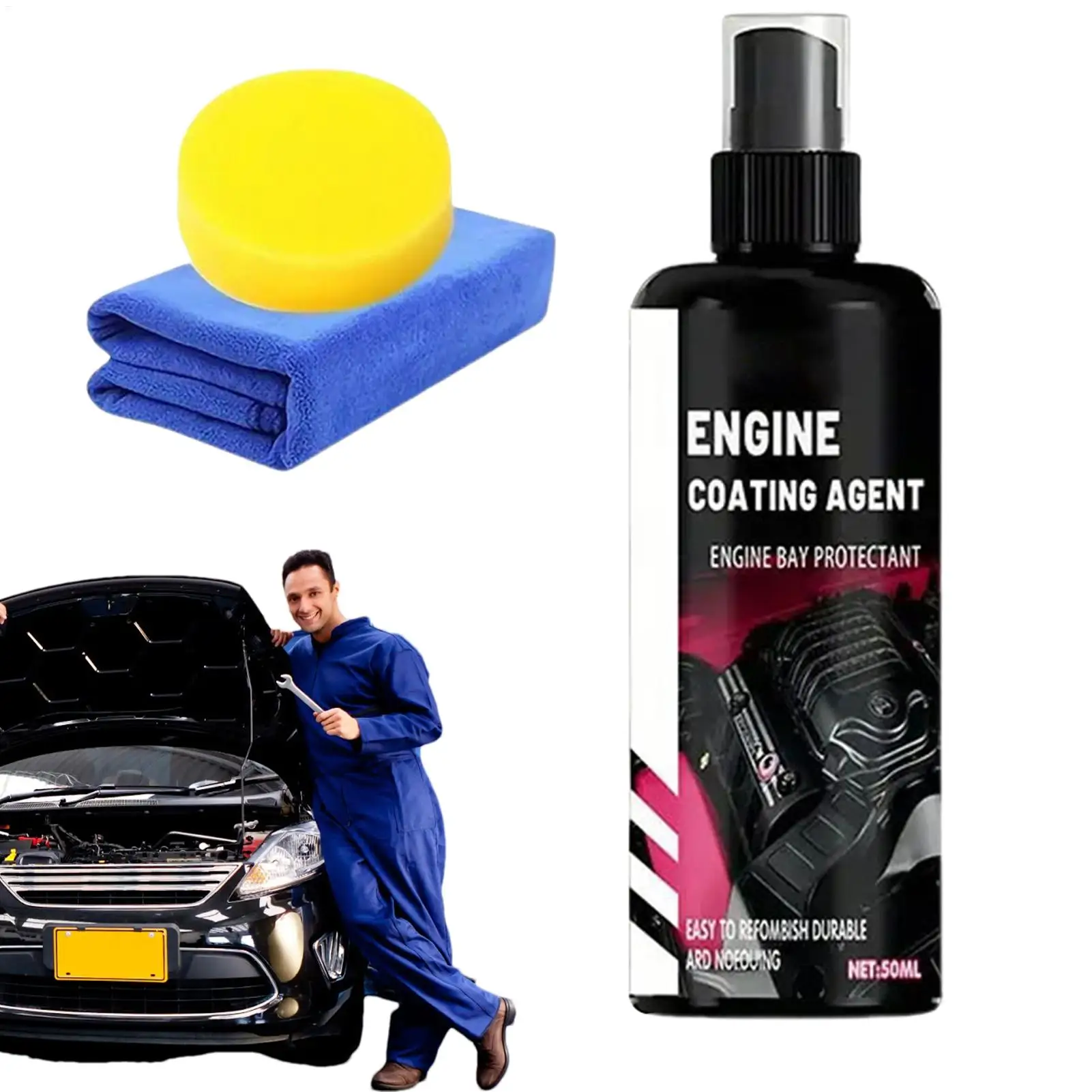 Limpiador desengrasante de motor de 100ml, agente de piezas de lavado de máquinas automático, exterior del compartimento de la bahía de aceite del motor para el camión de la motocicleta del coche