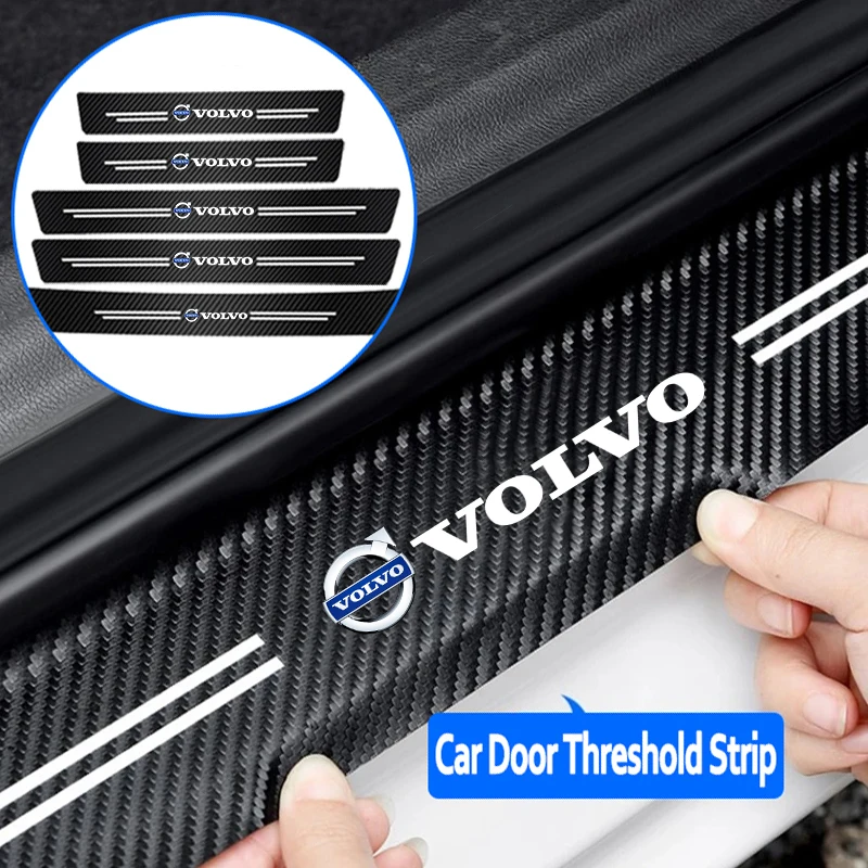 Car Door Threshold Protective Sticker Anti Scratch Waterproof Decals For Volvo Rdesign XC60 XC40 V60 V40 EX30 XC90 C30 V50 S90