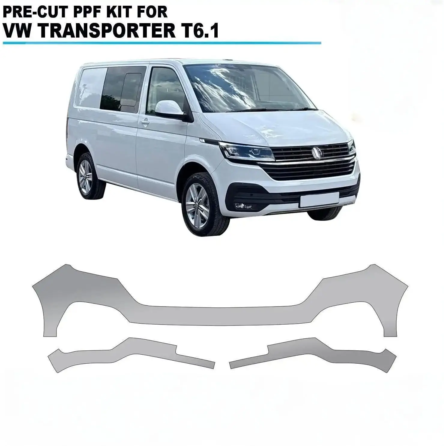 

Для VW Transporter T6.1 2005-2012 ТПУ корпус бампера предварительно вырезанная наклейка защитная пленка для краски PPF устойчивая к царапинам прозрачная