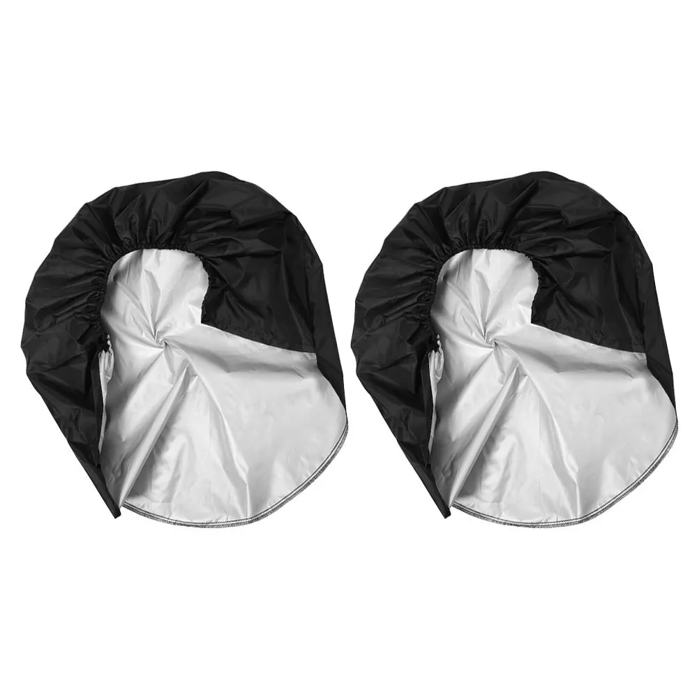 

2 Pcs Tire Cover Rv Covers Spare Black Car Camper Cloth Anti-uv Accessories for outside