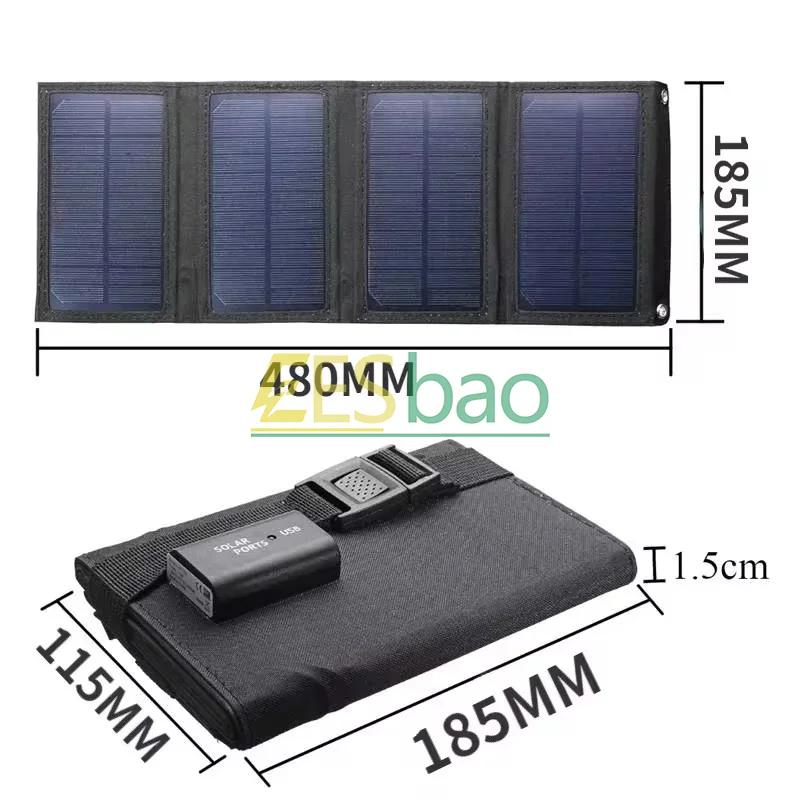 70/36W Foldable Solar Panel 5V USB Portable Battery Charger for Cell Phone Outdoor Waterproof Power Bank for Camping Accessories