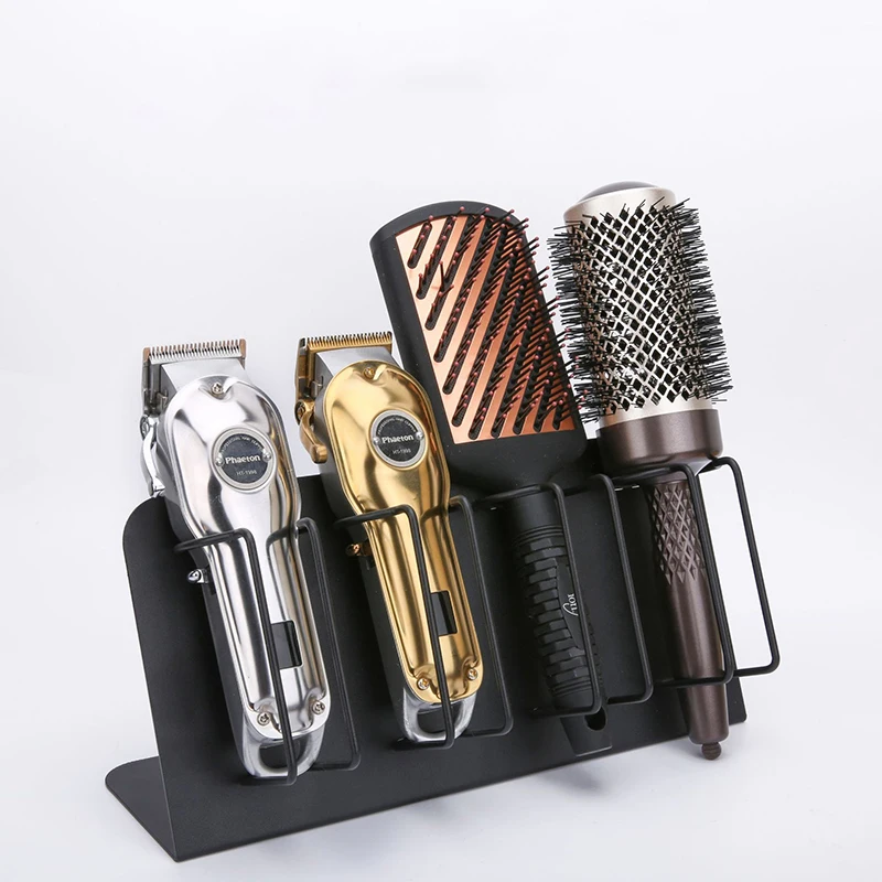 4-فتحات مقص الشعر الكهربائية حامل حامل للحلاقين ، الجدول العلوي الشعر المتقلب تخزين الرف الكهربائية مقص الشعر رف حامل