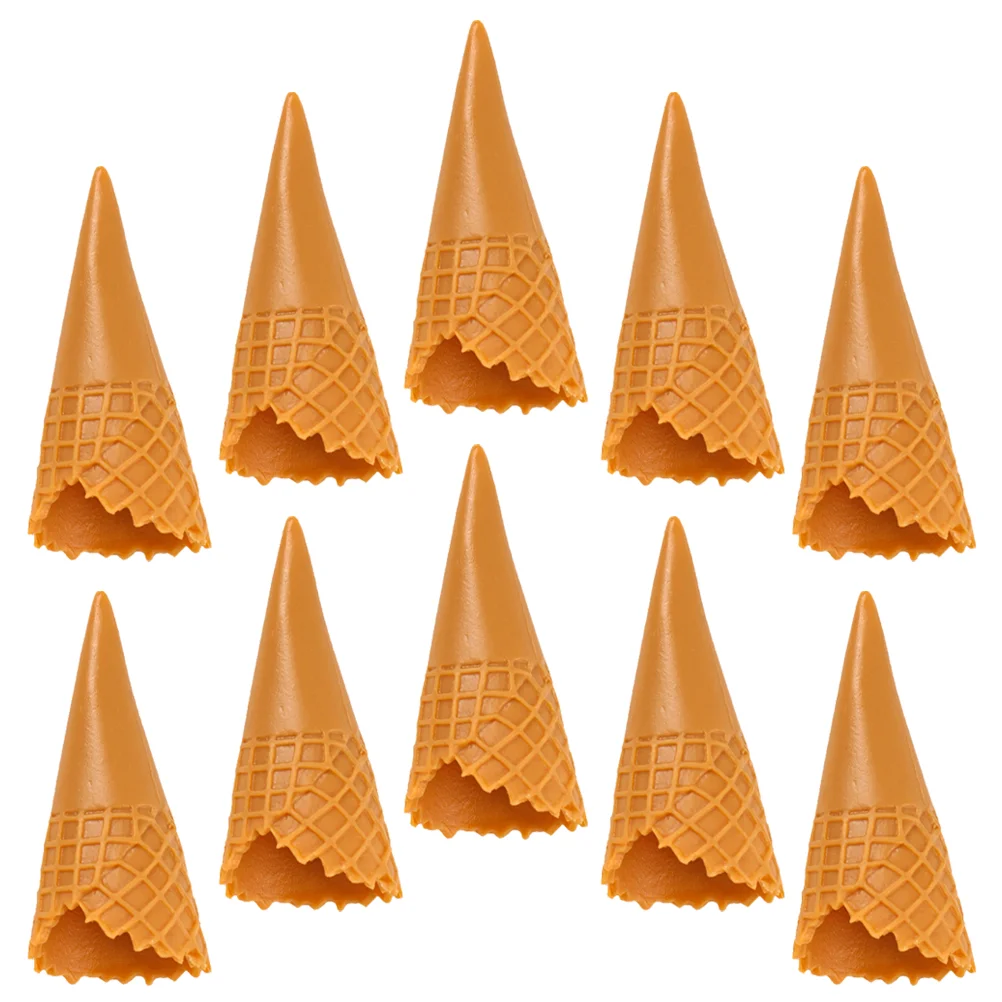 12 Pcs Crispy Cone House Supplies Mini Pretend Play Food Model Simulated Ice Cream Decor Pvc Simulation