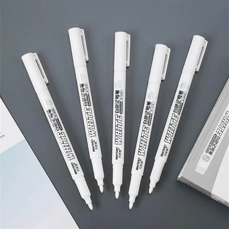 Waterproof White Marker Pen Alcohol Paint Oily Tire Painting Graffiti Pens Permanent for Fabric Wood Leather Marker