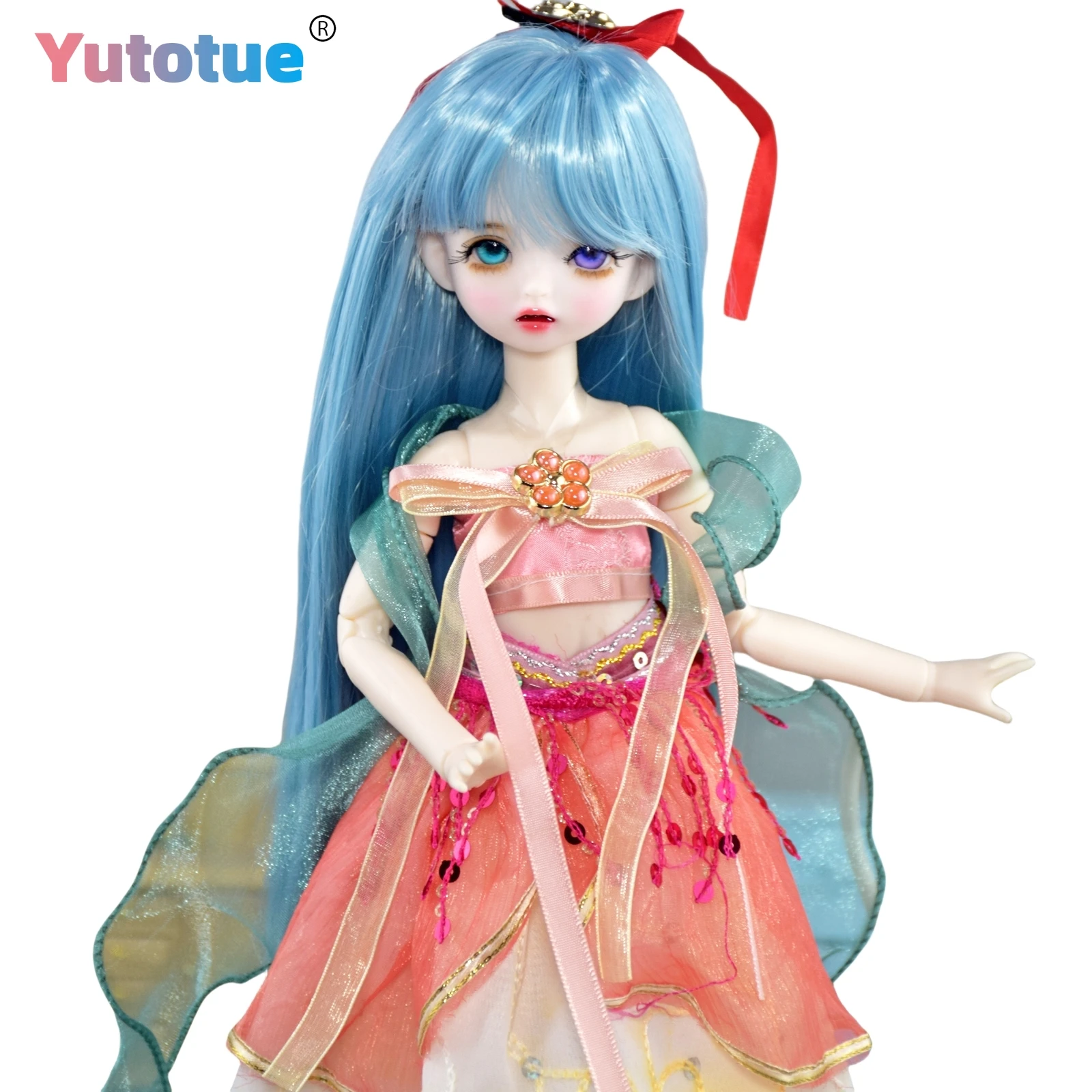 

YUTOTUE 12 inch Height Cute Girl Doll Two color Eyes Face Makeup Wig Handmade Clothes Set 1/6 BJD Doll Toy