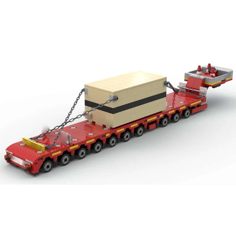 

MOC-162733 Новая модель городского 10-осного полуприцепа-платформы из строительных блоков, 751 деталь, подарок для мальчиков на день рождения и Рождество
