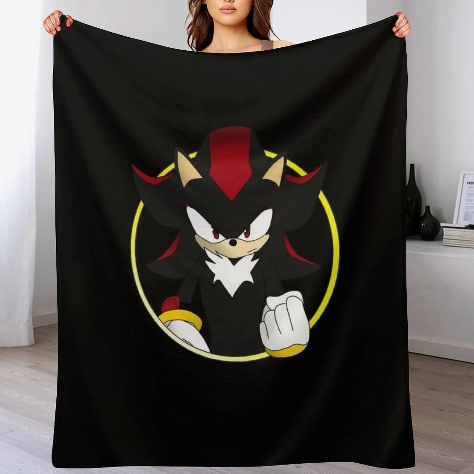 

Shadow the Hedgehog Throw Blanket Camping Flannels Tourist Soft Big Blankets
