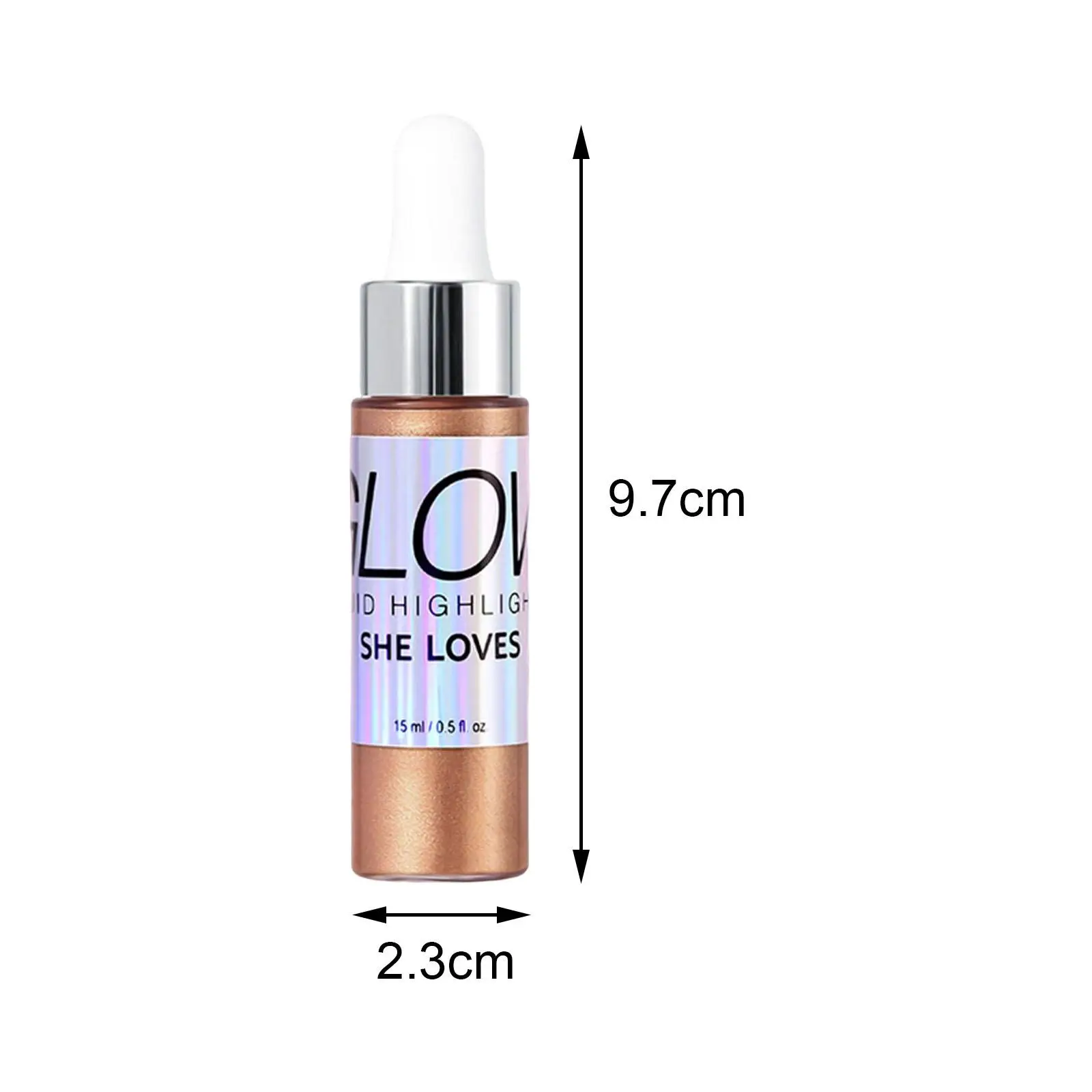 Rozświetlacz w płynie do makijażu Shimmer Blend z podkładem i makijażem Shine Face Body, 15 ml/0,5 fl.oz