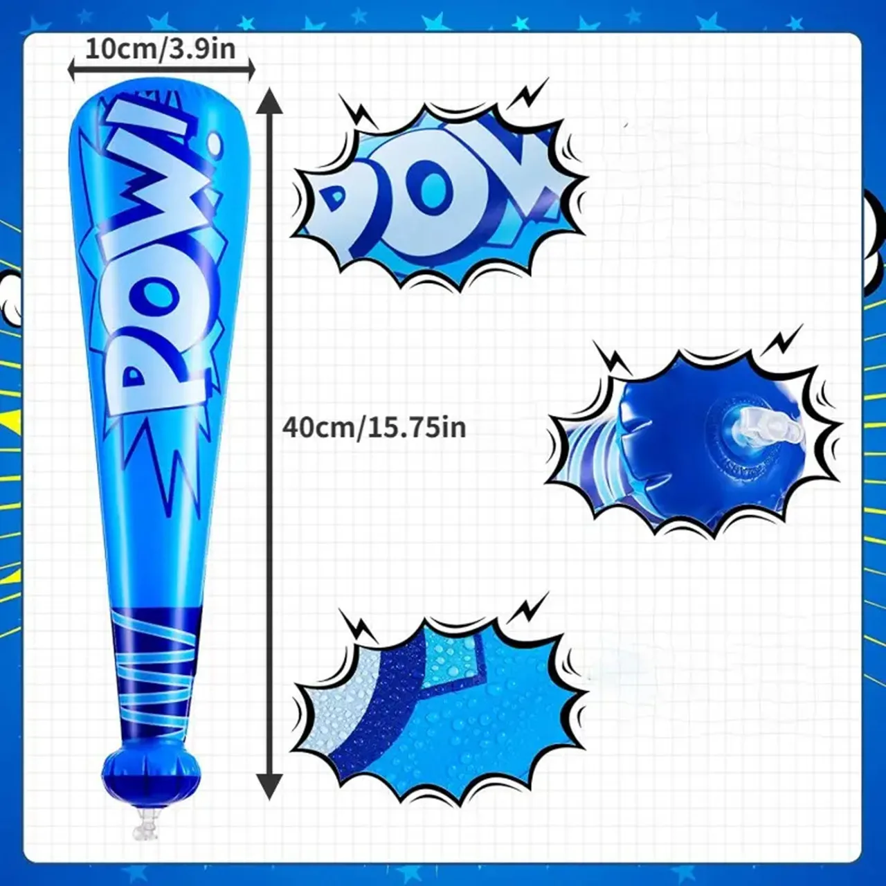 15.75in Children's Game POW Inflatable Baseball Bat Party Party Props Supplies Cheerleader Inflatable Stick