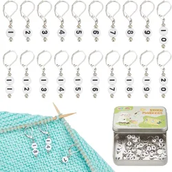 Number Stitch Markers, Acrylic Crochet Stitch Marker Locking Stitch Marker with Iron Crochet Leverback Hoop