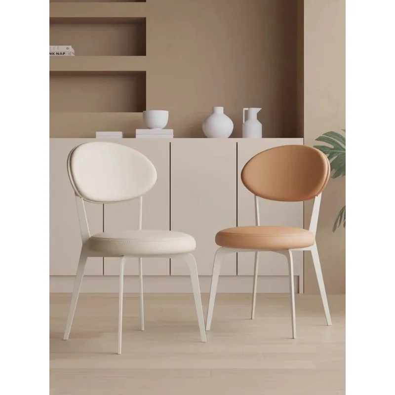 

French Cream Style White Dining Chair Home Modern Simple Designer Chair Backrest Dining Table Restaurant Stool