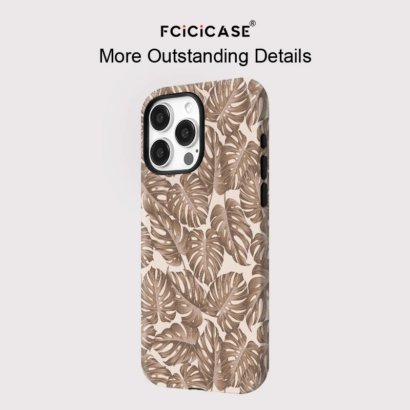 Handyhülle für iPhone 16 15 Pro Max 14 13 12 11 Plus Silikon Schutzhülle Acryl TPU Zwei in einem magnetischen Blätter Musterhülle