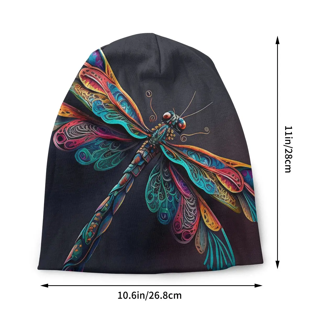 Dragonfly Illustration Thin Skullies Beanies Fashion Caps For Men Women Dragonfly Tattoo Ski Caps Bonnet Hats