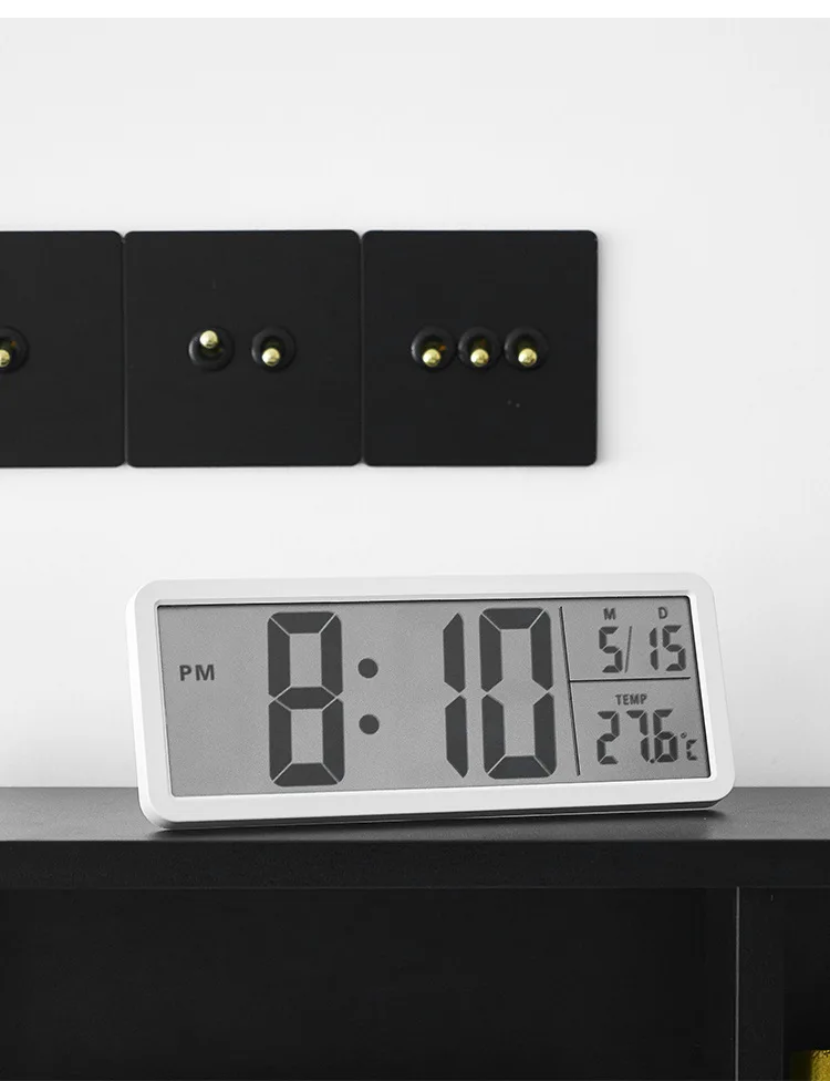 Creative LCD Multifunctional Wall Clock, Living Room Clock, , Large Screen, New Electronic Clock, (No Alarm Function)