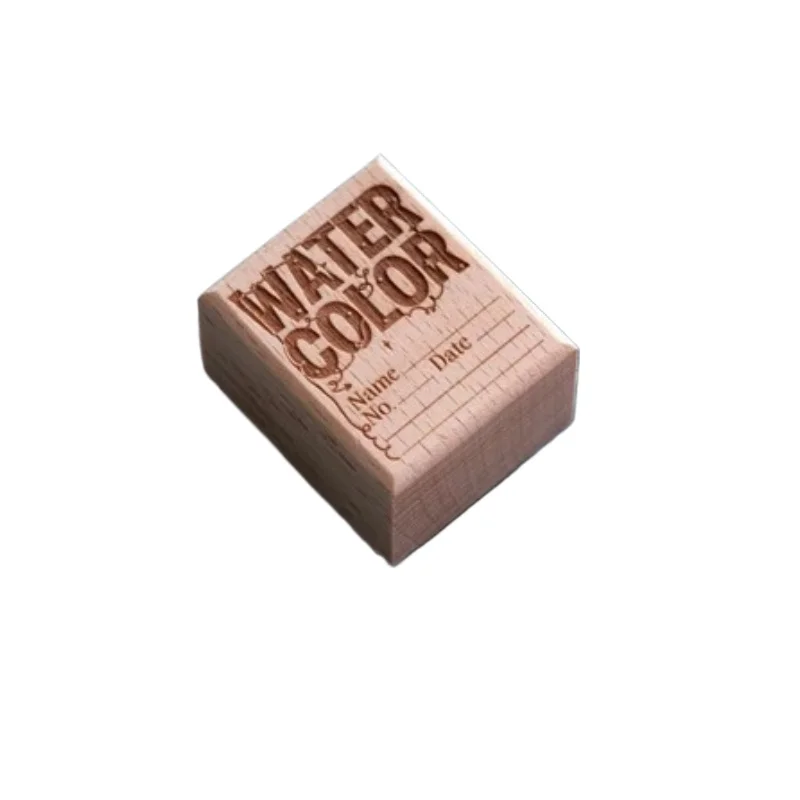 Karta kolorów akwareli z 6 przegródkami, drewniany stempel, próbka farb, pieczątka, artykuły plastyczne dla studentów do testowania kolorów, narzędzia do majsterkowania DIY. — zdjęcie produktu 7