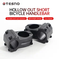 Tesno Aluminum Alloy Bicycle Stem for Racing Road Bike 25.4-28.6-35mm Short Handlebar Hollow Design Bike Accessory