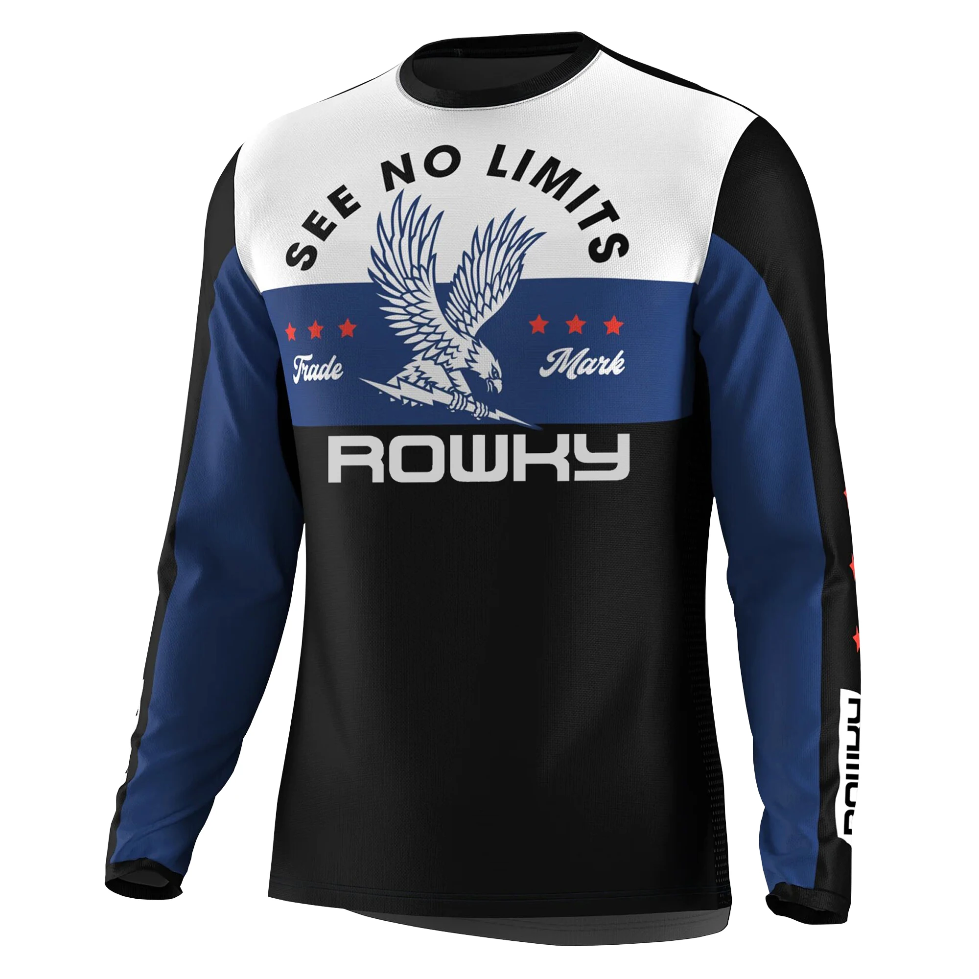 ROWKY Motorcycles Racing Jersey Quick-drying Cycling Suit Mountain Cross-country Downhill Clothing MTB Long-sleeved Sportswear