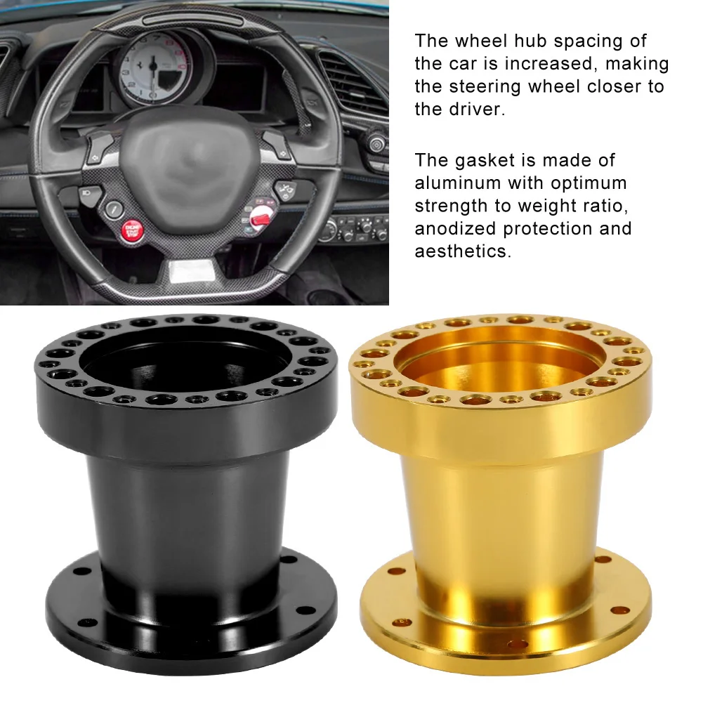 

Car Steering Wheel Hub, 2 Colors 3inch Universal Car Steering Wheel Hub Aluminum Spacer Steering Wheel Hub Adapter Kit